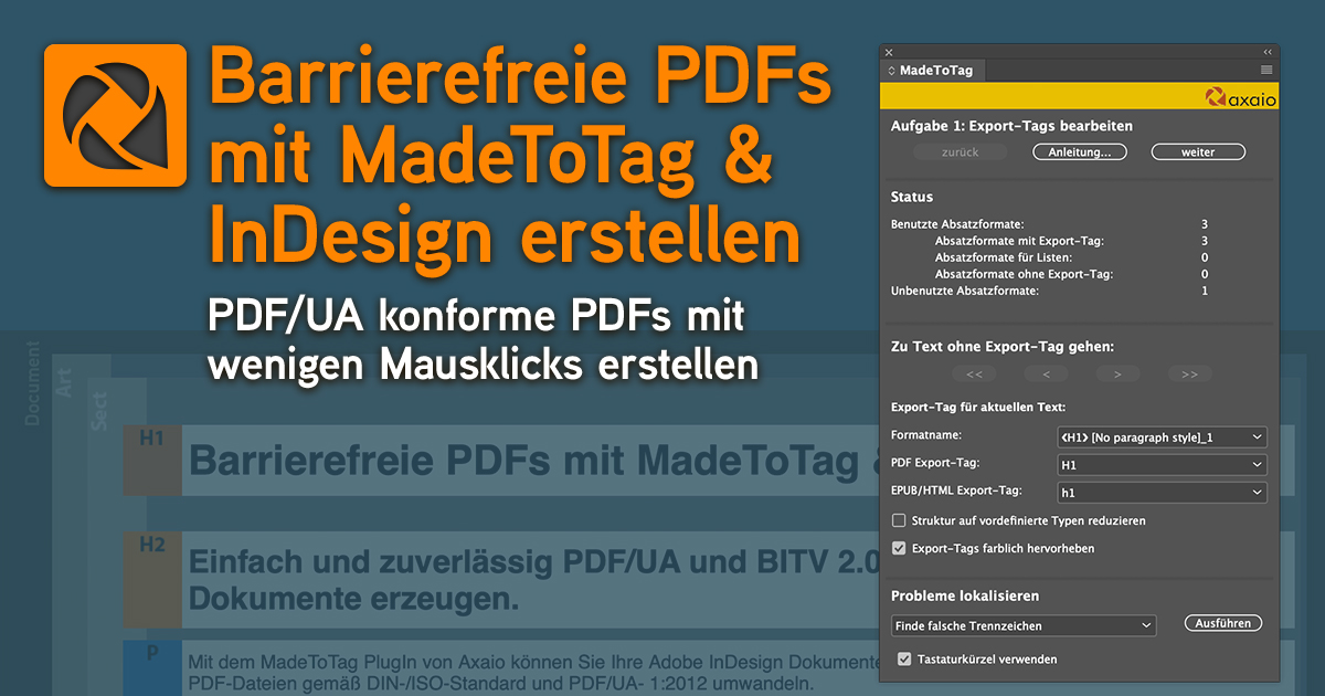 Mit MadeToTag und Adobe InDesign barrierefreie PDF-Dokumente erzeugen